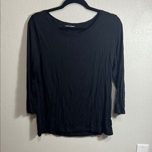 Cable & Gauge Black Fitted 3/4 Sleeve T-Shirt